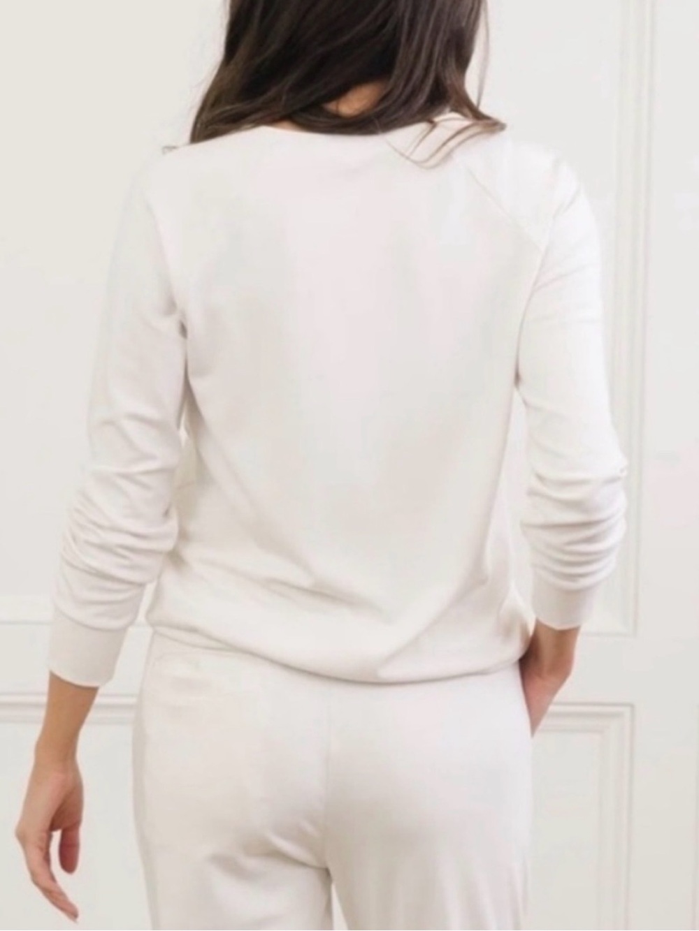 Cozy Earth Bamboo Ultra Soft Raglan Pullover Crew Top Ivory Size XXL 895 - Picture 3 of 11
